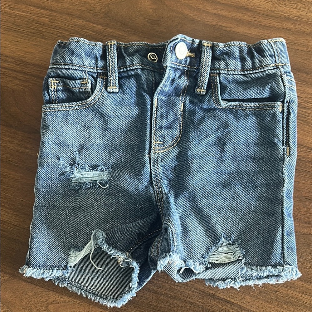 Old Navy Blue Denim Shorts with Distressed Hem